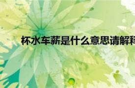 杯水车薪是什么意思请解释一下（杯水车薪是什么意思）