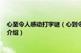 心至令人感动打字谜（心到令人感动的谜底是什么相关内容简介介绍）