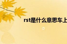 rst是什么意思车上的（mic是什么意思）