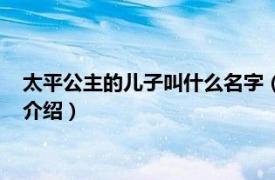 太平公主的儿子叫什么名字（太平公主是谁的女儿相关内容简介介绍）