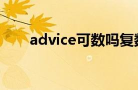 advice可数吗复数（advice可数吗）