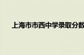 上海市市西中学录取分数线2022（上海市市西中学）