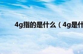 4g指的是什么（4g是什么意思相关内容简介介绍）