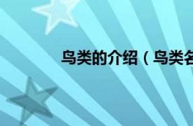 鸟类的介绍（鸟类名称相关内容简介介绍）