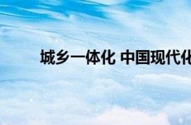 城乡一体化 中国现代化和城市化发展的阶段划分