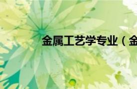 金属工艺学专业（金属工艺学 工程技术类）