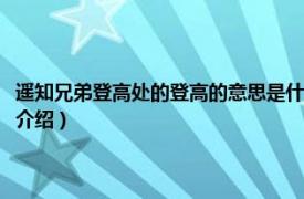 遥知兄弟登高处的登高的意思是什么（遥知兄弟登高处的意思相关内容简介介绍）