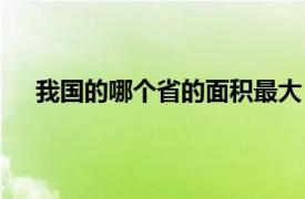 我国的哪个省的面积最大（我国面积最大的是哪个省）