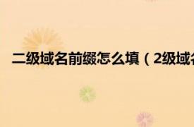 二级域名前缀怎么填（2级域名前缀怎么填相关内容简介介绍）