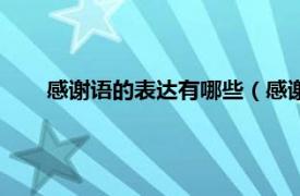 感谢语的表达有哪些（感谢语的表达相关内容简介介绍）