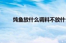 炖鱼放什么调料不放什么调料（炖鱼放什么调料）