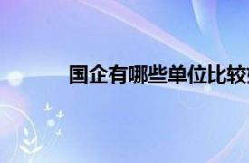 国企有哪些单位比较好（国企有哪些单位？）