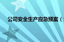 公司安全生产应急预案（企业安全生产应急预案管理）