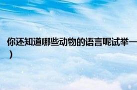 你还知道哪些动物的语言呢试举一例（动物的语言有哪些相关内容简介介绍）