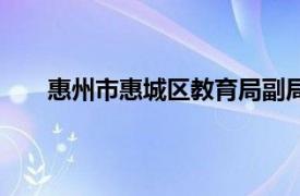 惠州市惠城区教育局副局长（惠州市惠城区教育局）