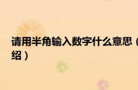 请用半角输入数字什么意思（半角数字怎么输入相关内容简介介绍）