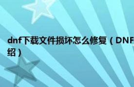 dnf下载文件损坏怎么修复（DNF文件丢失或损坏怎么修复相关内容简介介绍）