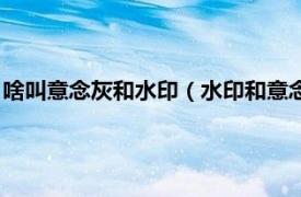 啥叫意念灰和水印（水印和意念灰区别是什么相关内容简介介绍）