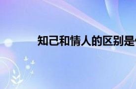 知己和情人的区别是什么（知己是什么意思）