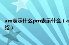 am表示什么pm表示什么（am和pm是什么意思相关内容简介介绍）