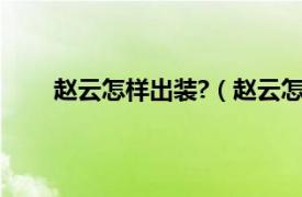 赵云怎样出装?（赵云怎么出装相关内容简介介绍）