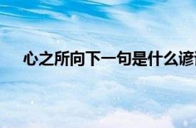 心之所向下一句是什么谚语（心之所向下一句是什么）