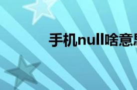 手机null啥意思（null啥意思）