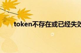 token不存在或已经失效（token无效是什么意思）