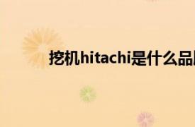 挖机hitachi是什么品牌（hitachi是什么品牌）