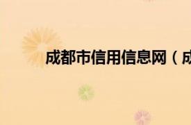 成都市信用信息网（成都市企业信用信息中心）