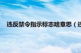 违反禁令指示标志啥意思（违反禁令标志指示是什么意思啊）