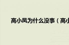 高小凤为什么没事（高小凤结局相关内容简介介绍）