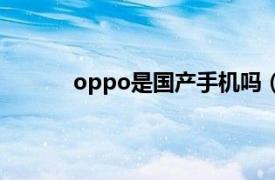 oppo是国产手机吗（oppo是不是国产手机）