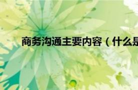 商务沟通主要内容（什么是商务沟通相关内容简介介绍）