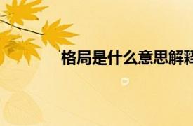 格局是什么意思解释下（格局是什么意思）