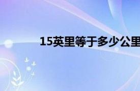 15英里等于多少公里（1英里等于多少公里）