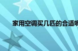 家用空调买几匹的合适呢（家用空调买几匹的合适）