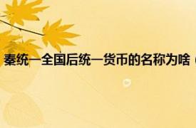 秦统一全国后统一货币的名称为啥（秦统一全国后统一货币的名称为什么）