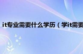 it专业需要什么学历（学it需要具备什么学历相关内容简介介绍）