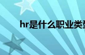 hr是什么职业类型（hr是什么职业）