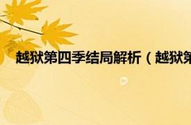 越狱第四季结局解析（越狱第四季大结局相关内容简介介绍）