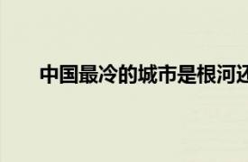 中国最冷的城市是根河还是漠河（中国最冷的城市）