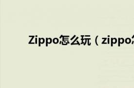 Zippo怎么玩（zippo怎么玩相关内容简介介绍）