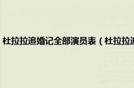 杜拉拉追婚记全部演员表（杜拉拉追婚记的结局是什么相关内容简介介绍）