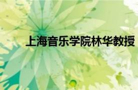 上海音乐学院林华教授（林华 上海音乐学院教师）