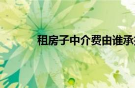 租房子中介费由谁承担（租房中介费谁承担）