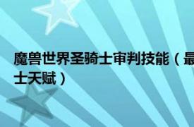 魔兽世界圣骑士审判技能（最终审判 网络游戏《魔兽世界》圣骑士天赋）