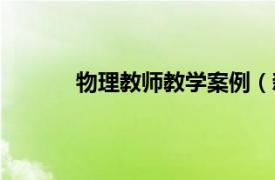 物理教师教学案例（新课程物理教学案例集）