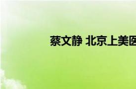 蔡文静 北京上美医疗美容诊所执业医师