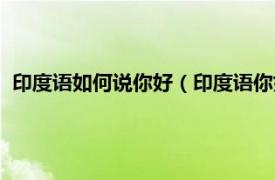 印度语如何说你好（印度语你好怎么说语音相关内容简介介绍）